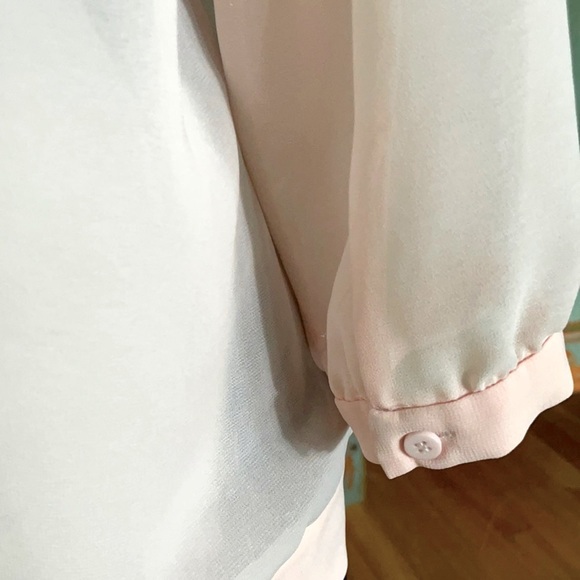 🎉 HOST PICK 🎉 NWOT  French Connection Baby Pink Chiffon Blouse, Size 10 - Picture 5 of 16